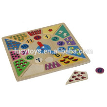 Math Toy Wooden Clock Puzzle For Kids